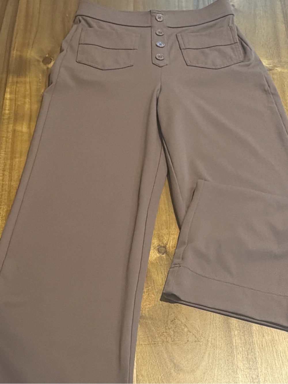Halara DayStretch High Waisted Pockets Straight Leg Casual Pants Brown S